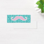 GIRLY PINK MUSTACHE ON TEAL GLITTER EFFECT (Desk)