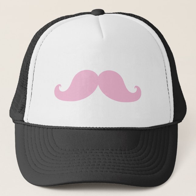 Girly Pink Mustache Trucker Hat (Front)