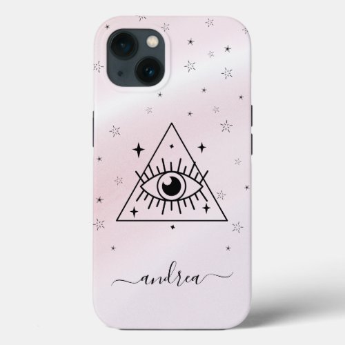 Girly Pink Mystic Magic Mystique Eye  Name Trendy iPhone 13 Case