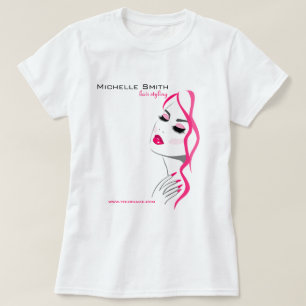 Girly Pink Nail Salon Hair Stylist Makeup Artist T-Shirt