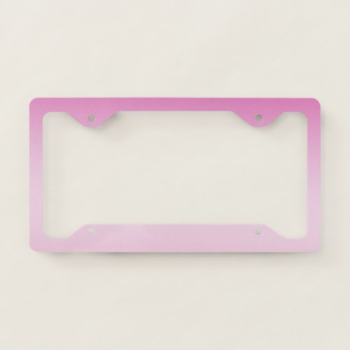 Girly Pink Ombre License Plate Frame