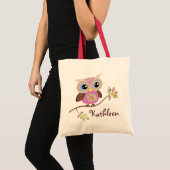 Girly Pink Owl Budget Tote (Front (Product))