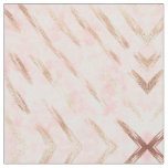 Girly Pink Painted Splotched Gold Brushstrokes Fabric