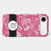 Girly PINK Paisley Pattern with Monogram Case-Mate iPhone Case (Back (Horizontal))