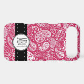 Girly PINK Paisley Pattern with Monogram Case-Mate iPhone Case (Back (Horizontal))