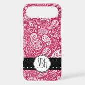 Girly PINK Paisley Pattern with Monogram Case-Mate iPhone Case (Back)