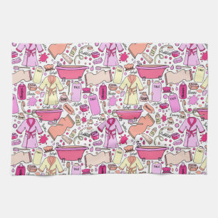 Girly Pink Pattern Kitchen Towel