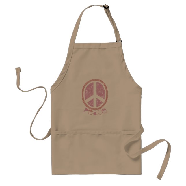 Girly Pink Peace Sign Adult Apron (Front)