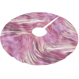 Girly Pink Pearl Rose Gold Glam Brushed Polyester Tree Skirt