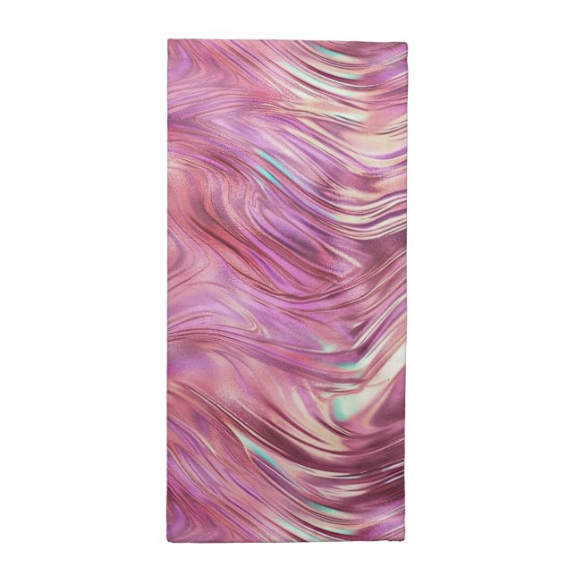 Girly Pink Pearl Rose Gold Glam Cloth Napkin (Half Fold)