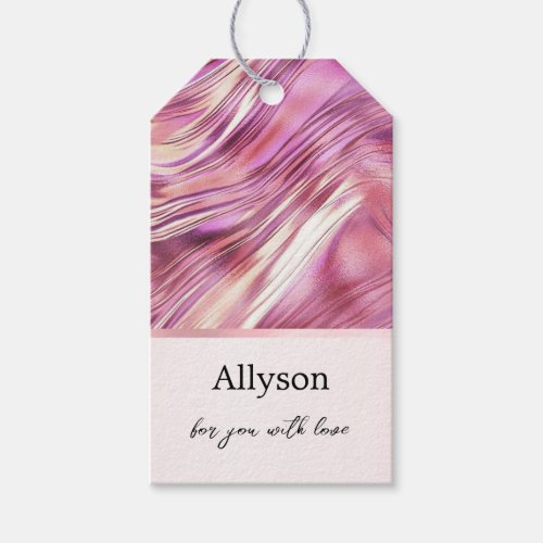 Girly Pink Pearl Rose Gold Glam  Gift Tags