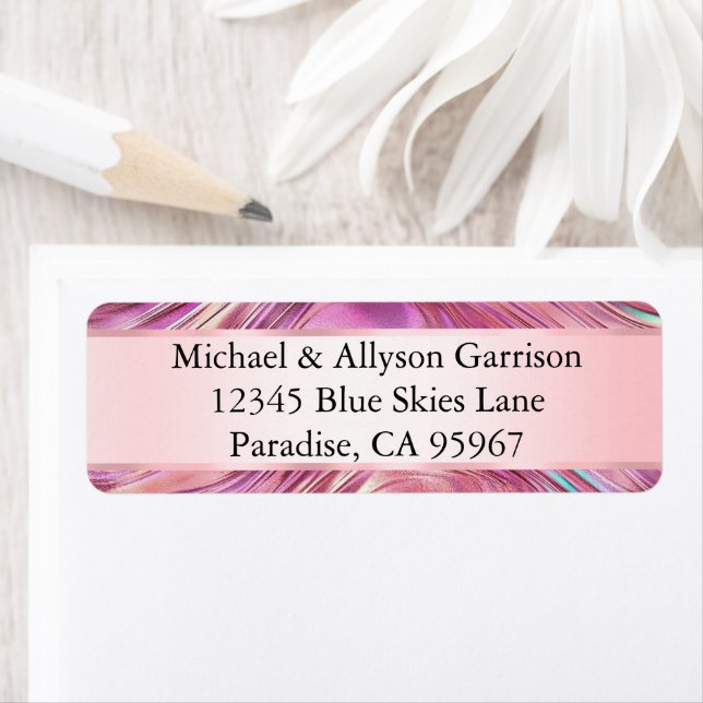 Girly Pink Pearl Rose Gold Glam  Label (Insitu)