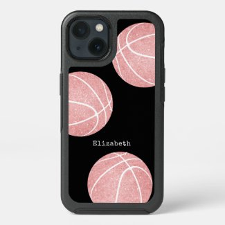 girly pink personalized basketball OtterBox symmetry iPhone case