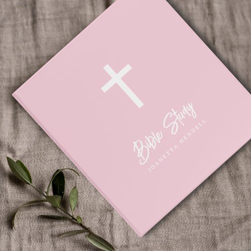 Girly Pink Personalized Bible Study 3 Ring Binder