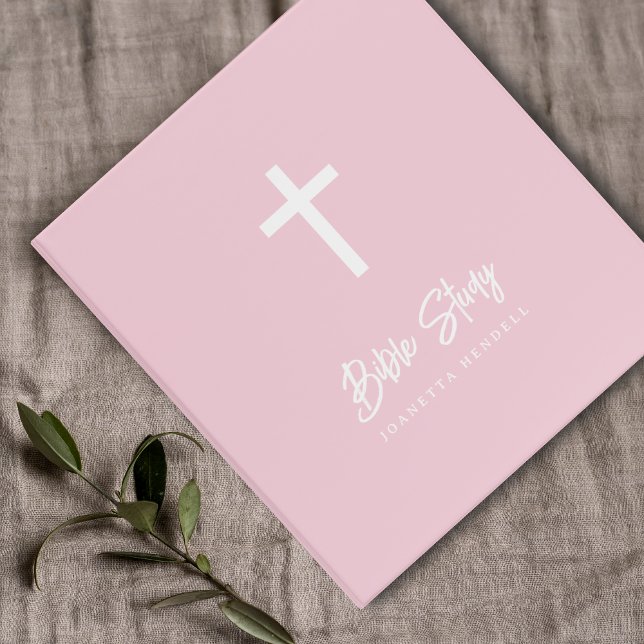 Girly Pink Personalized Bible Study 3 Ring Binder (Creator Uploaded)