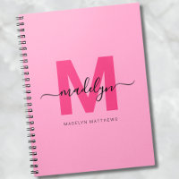 Girly Pink Personalized Initial Monogram Name