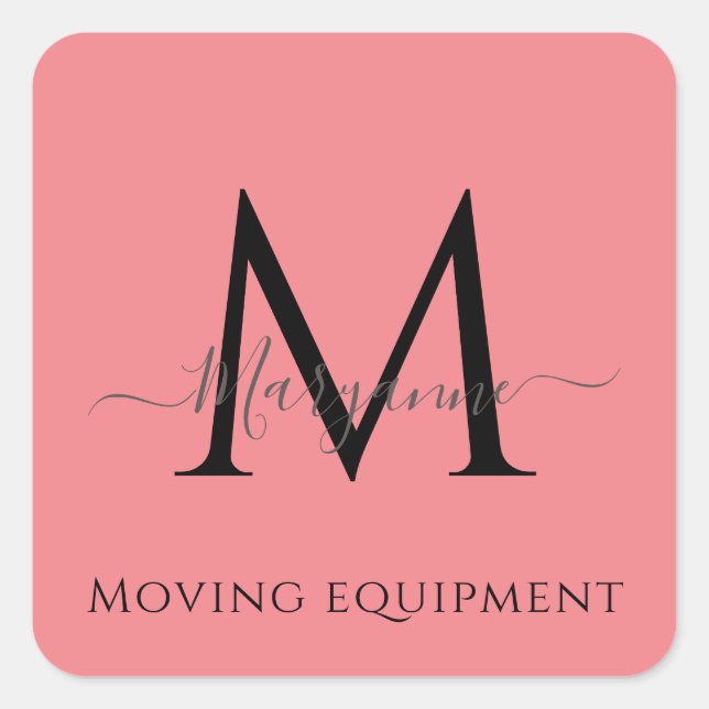 Girly Pink Personalized Monogram Envelope Seal (Front)