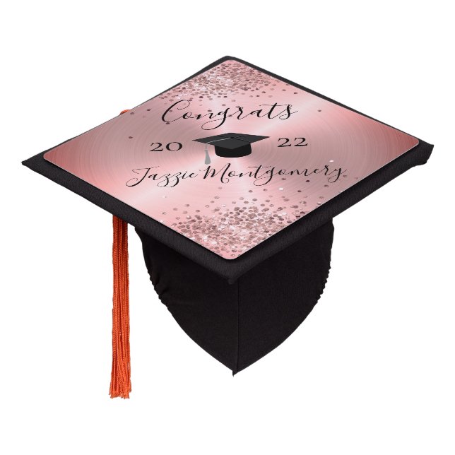 Girly Pink Polished Sheen Glittery Tassel Topper (Angled)