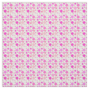 Girly Pink Polka Dot Crazy Mod Pattern Fabric
