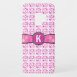 Girly Pink Polka Dot Monogram Pattern Case-Mate Samsung Galaxy S9 Case<br><div class="desc">This cute,  girly iPhone case design shows pink polka dots and a space that you can personalize / customize. Just add your own monogram / initial in the "Personalize It" field. It's a bright,  colorful,  pretty pattern that would make a great custom gift for a stylish lady.</div>