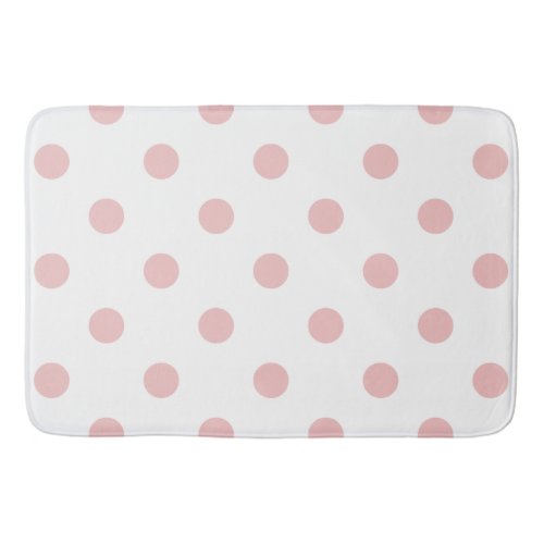 Girly Pink Polka Dots Bath Mat