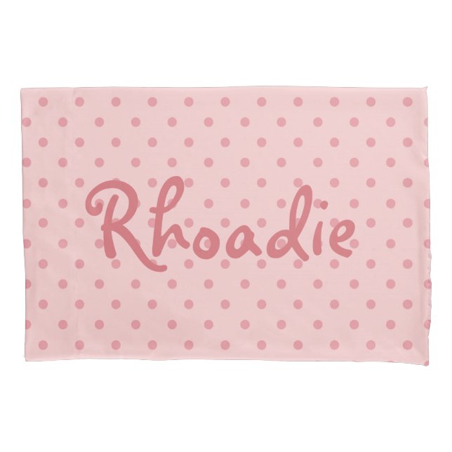 Girly Pink Polka dots Pillow Case (Front)
