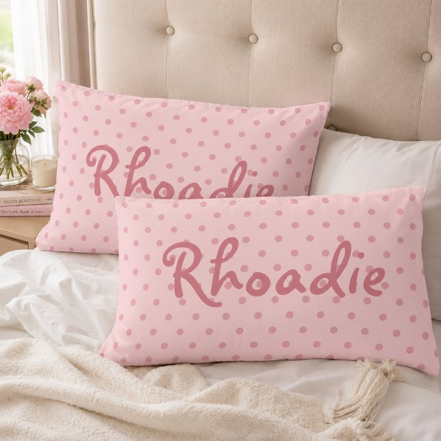 Girly Pink Polka dots Pillow Case (Creator Uploaded)