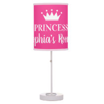 Girly pink princess lamp for cute girl's bedroom