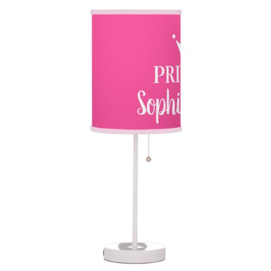 Girly pink princess lamp for cute girl's bedroom (Left)