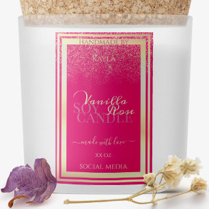 Girly Pink Product Packaging Labels Gold Frame