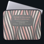 Girly Pink Professional Modern Laptop Sleeve<br><div class="desc">Trendy pink, white and gray look for the working professional. Add your name,  title,  name of business, areas of expertise and contact information. Look professional at client meetings,  trade shows or in the office. Great for consultants and student too!</div>