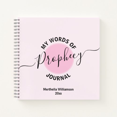 Girly Pink Prophetic Words Journal