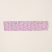 Girly Pink Purple Circles Pattern Chiffon Scarf (Front (Horizontal))