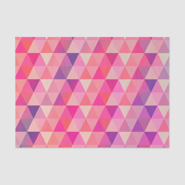 Girly Pink Purple Geometric Pattern Tissue Paper (Front)