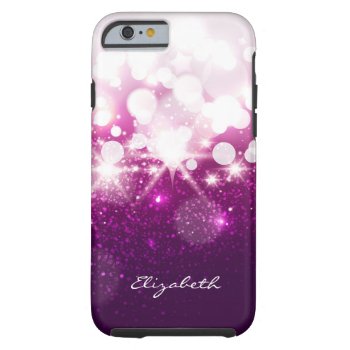 Girly Pink Purple Glitter And Sparkles Pattern Tough Iphone 6 Case by CityHunter at Zazzle