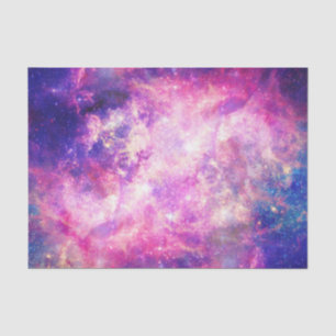 Girly Pink Purple Space Nebula Galaxy Tissue Paper