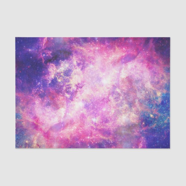 Girly Pink Purple Space Nebula Galaxy Tissue Paper (Front)