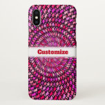 [ Thumbnail: Girly Pink & Purple Swirly Pattern; Custom Name Case ]
