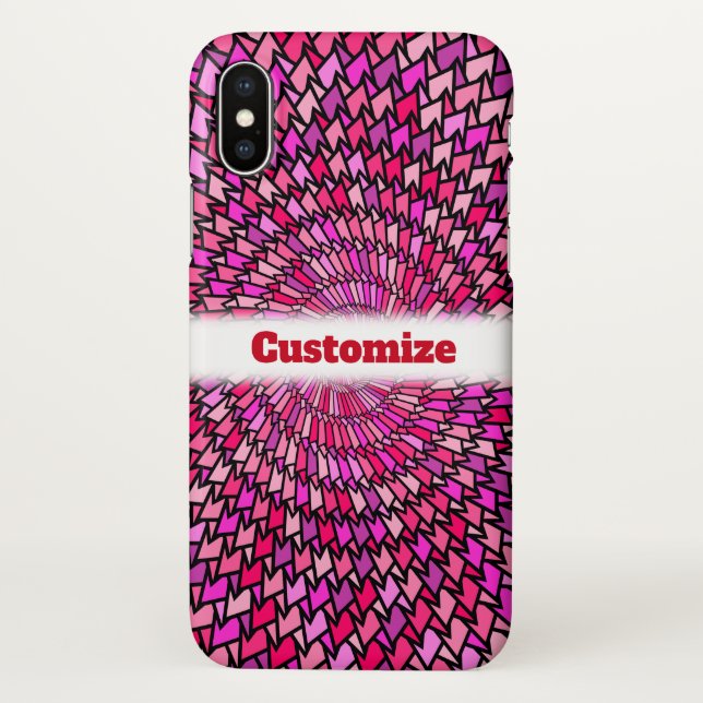 Girly Pink & Purple Swirly Pattern; Custom Name iPhone Case (Back)