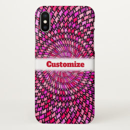 Girly Pink & Purple Swirly Pattern; Custom Name iPhone X Case
