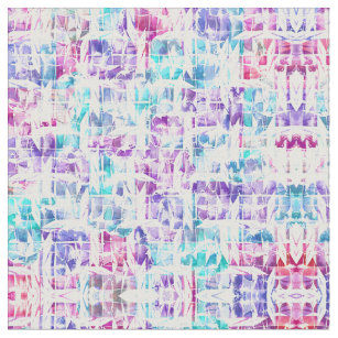 Girly Pink Purple Teal Artsy Abstract Geometric Fabric