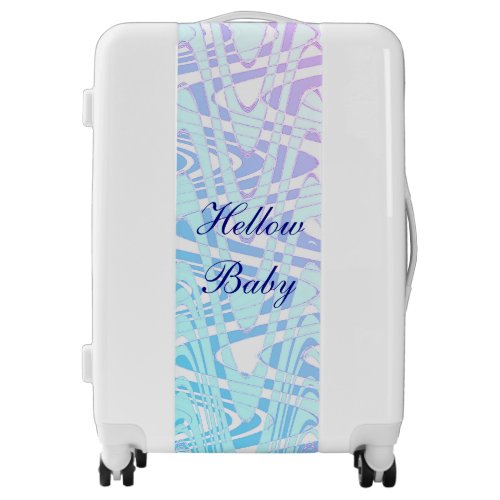 Girly Pink Purple Wave Ombre Custom Text Nautical  Luggage