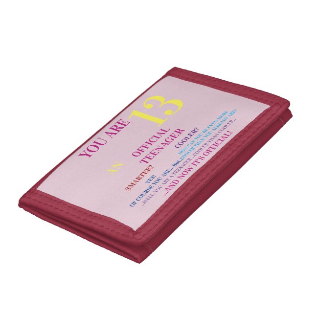 Girly Pink Purple Yellow Blue Official Teenager  Trifold Wallet (Bottom)