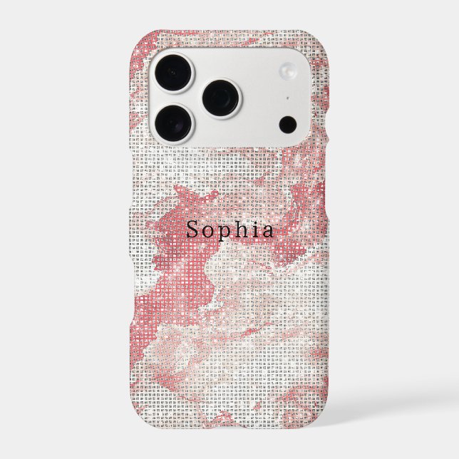 Girly Pink Red Cream Sparkle   Case-Mate iPhone Case (Back)