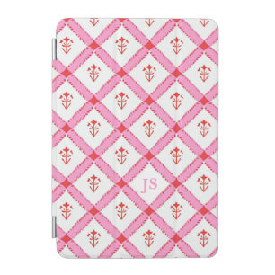 Girly Pink & Red Pattern With Initials iPad Mini Cover