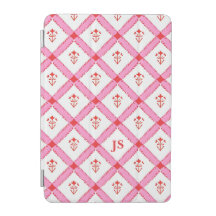 Girly Pink & Red Pattern With Initials