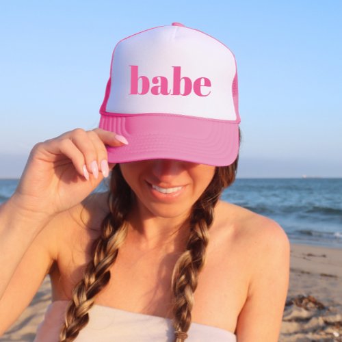 Girly Pink Retro Minimalist Babe Bachelorette Trucker Hat