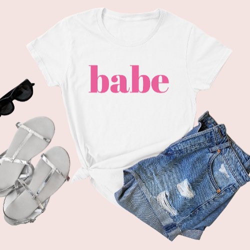 Girly Pink Retro Modern Babe Bachelorette T_Shirt