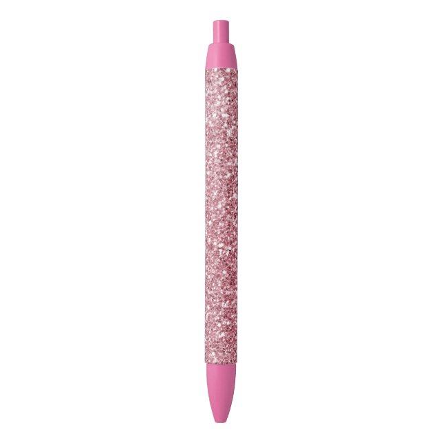 Girly Pink Rose Glitter      Pen (Front Vertical)