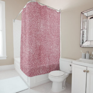 Girly Pink Rose Glitter Sparkle   Shower Curtain